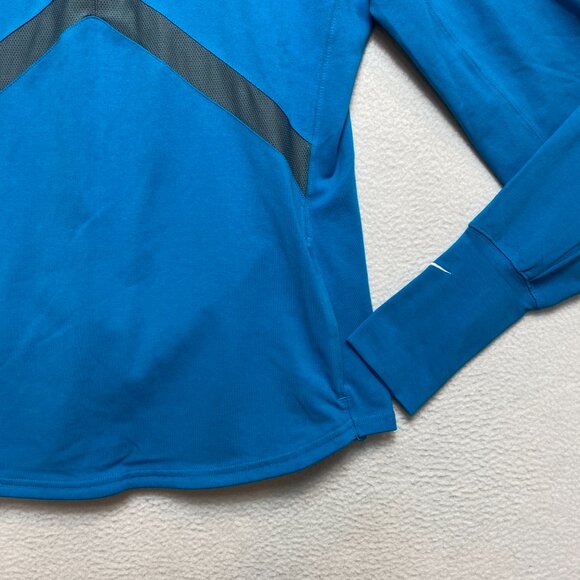 Nike Activewear Shirt Womens XL Blue 1/2 Zip Pullover Swoosh Dri-Fit Pullover - Picture 3 of 11